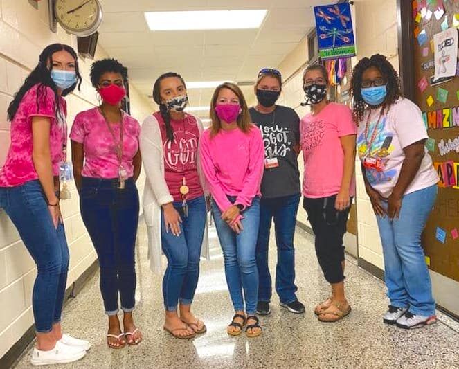Clarksville Elem wears pink for the Principal